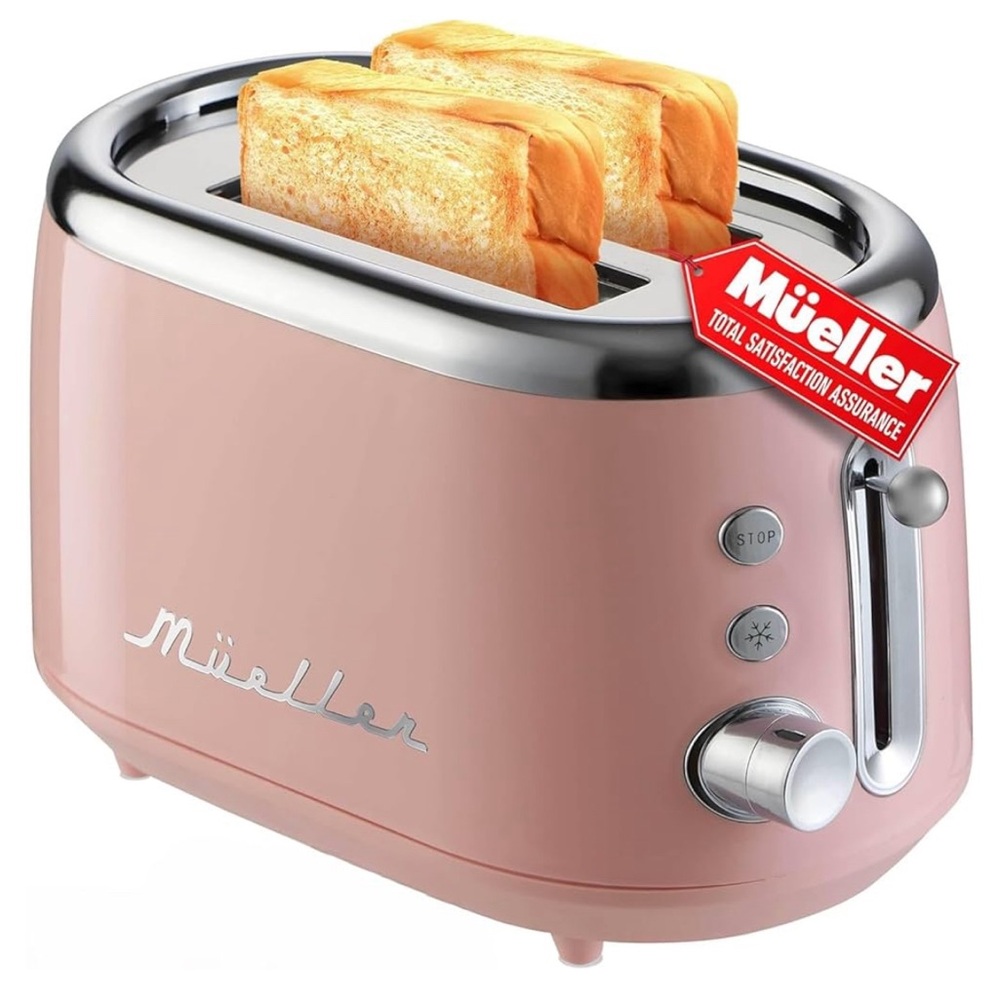 Mueller 2-Slice Retro Toaster (Pink)